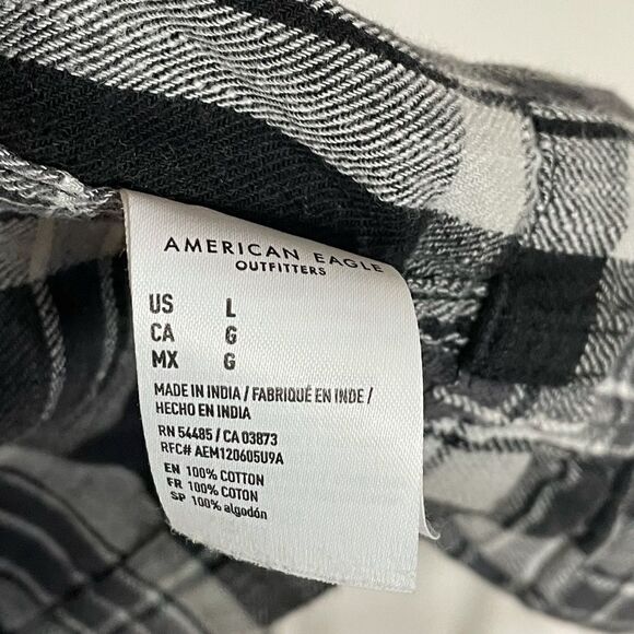 American Eagle Outfitter’s Plaid Flannel Button Down Shirt - Women’s L - Picture 7 of 9